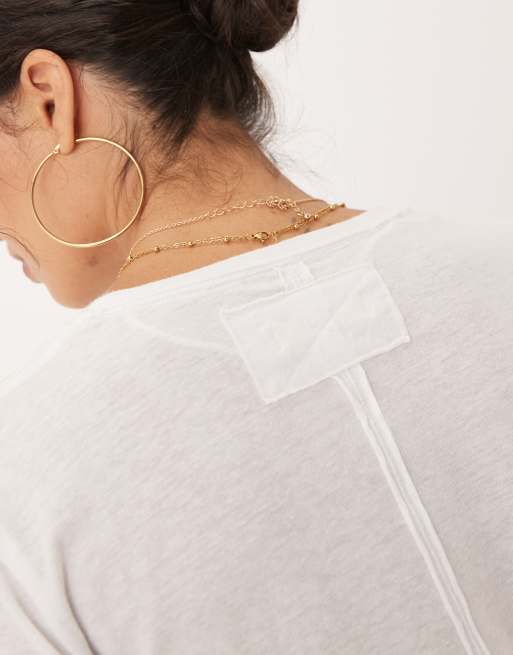 Free People – Nova – Benvit t-shirt med långa ärmar, 3 av 4