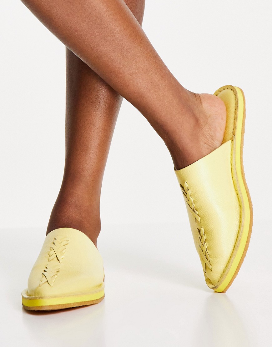 Free People Nova flat slip-on sandals-Yellow