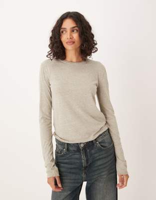 Free People Nova Long Sleeve T-shirt In Neutral