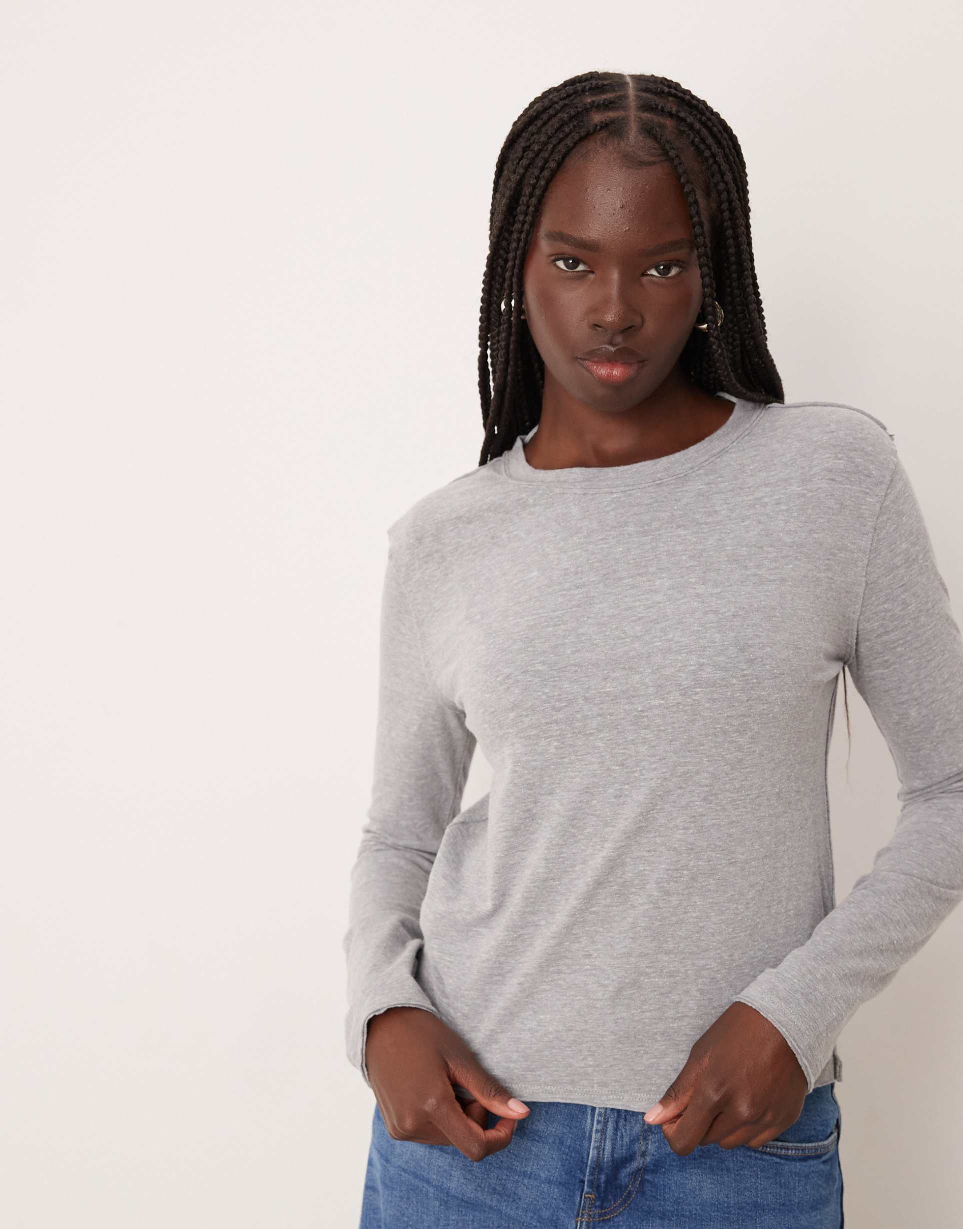 free people nova long sleeve t-shirt in greyhound