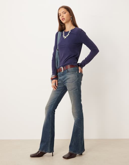 Free People Nova long sleeve t-shirt in peacoat, 2 of 4