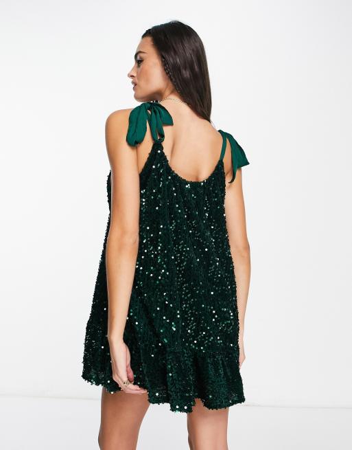 Free People Nova sequin mini dress in black ASOS