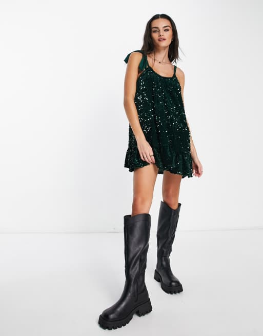 Free people 2025 black sequin dress