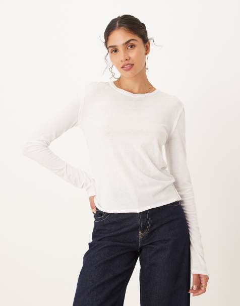 Free People – Nova – T-shirt z długim rękawem w kolorze kości słoniowej - view 1