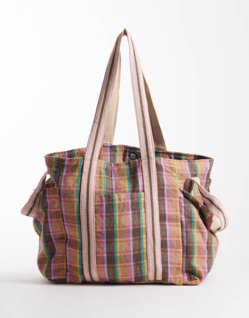 Free People - Oksana - Tote bag à carreaux - Crème et multicolore