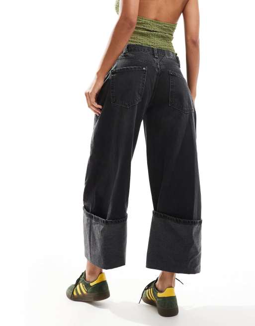 Olsen Cuffed Barrel Jean | Black Ice