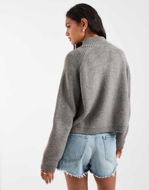 Free People On it half zip sweater in cool grey, 4 of 4