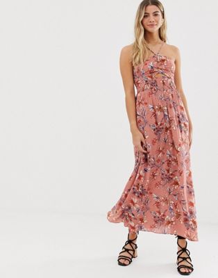 Free People - One Step Ahead - Lange jurk met bloemenprint-Roze