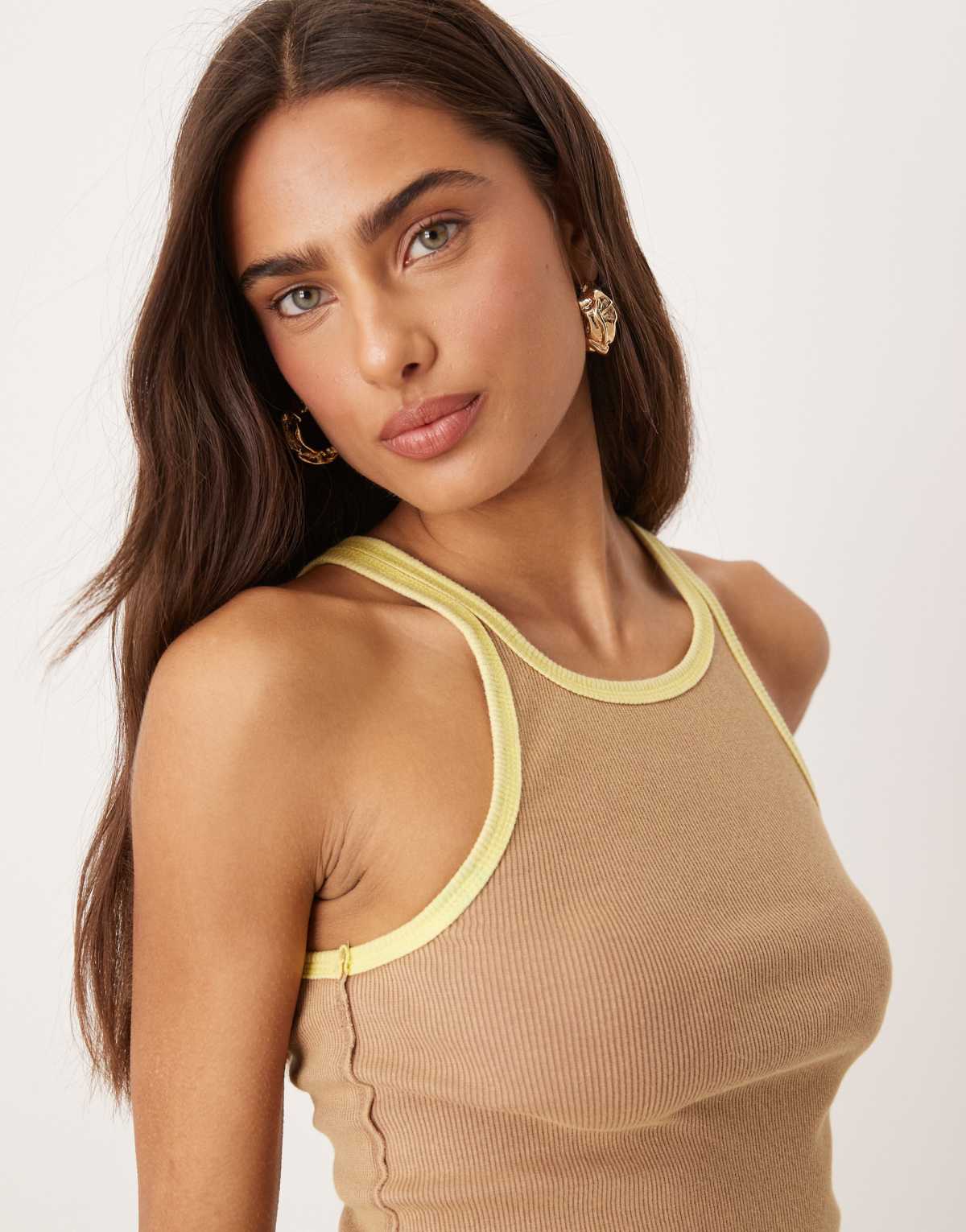 Free People only one ringer tank top in praline