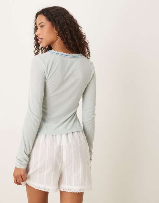 Free People – Only You – Isblå topp med långa ärmar, 4 av 4