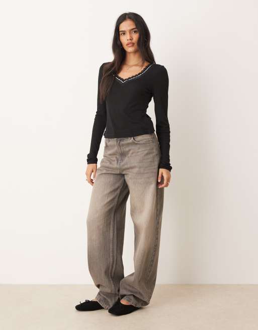 Free People Only You long sleeve top in black, 2 of 4