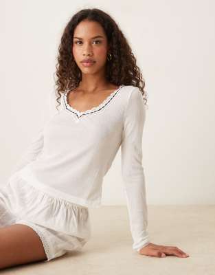 Free People Only You Long Sleeve Top In White