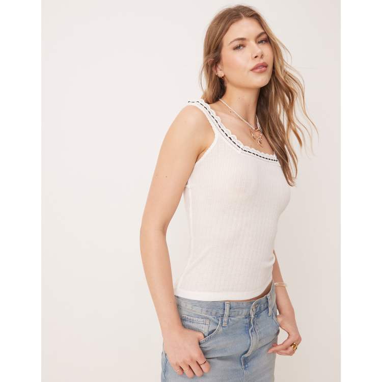 Free People only you ribbon detail tank top in ivory | ASOS