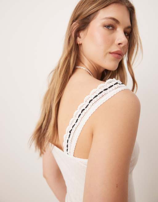Free People only you ribbon detail tank top in ivory | ASOS