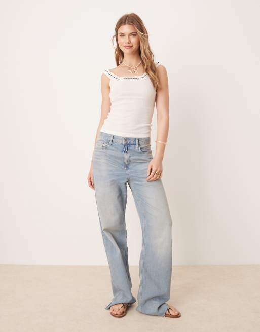 Free People only you ribbon detail tank top in ivory | ASOS