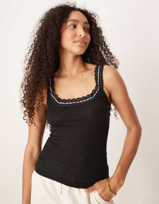 Free People - Only You - Top senza maniche nero con fiocco - view 1
