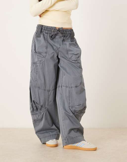 Free People onset parachute pants in steel blue, 2 of 5
