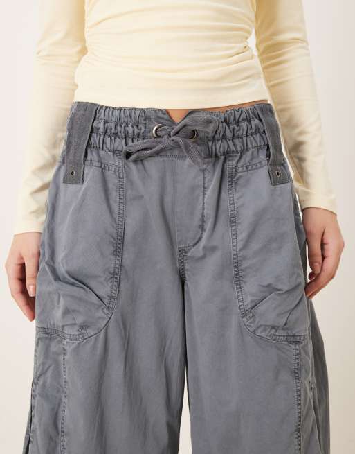 Free People onset parachute pants in steel blue, 4 of 5