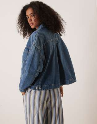 Free People Opal Denim Swing Jacket In Blue