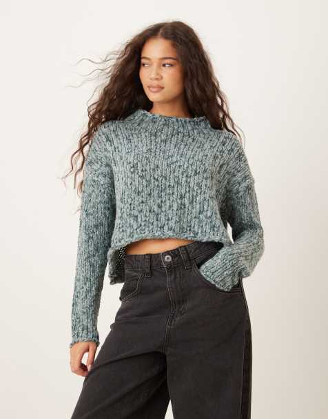 Free People opal knitted sweater in green - view 1