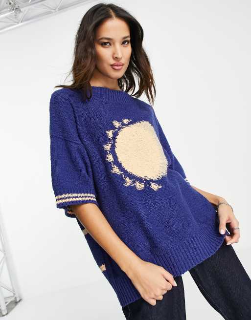 Free people 2025 short sleeve sweater