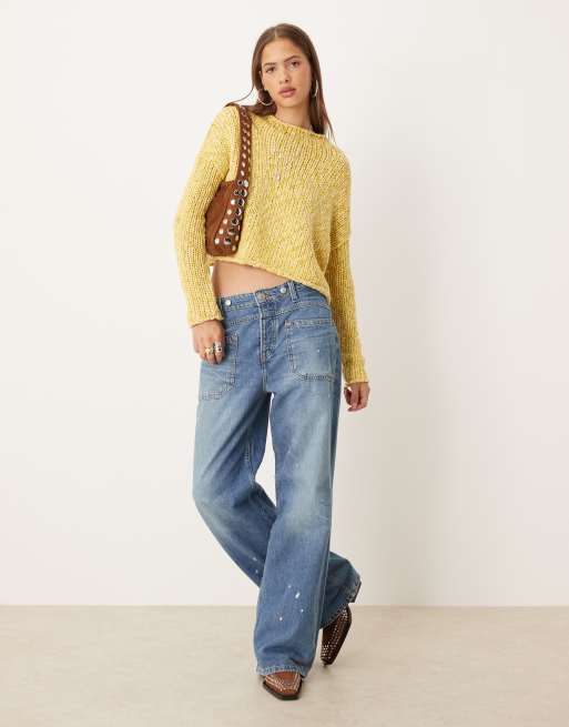 (取寄) フリーピープル レディース オパール セーター Free People women Opal Sweater Mango Mint Free People Opal sweater in mango mint | ASOS