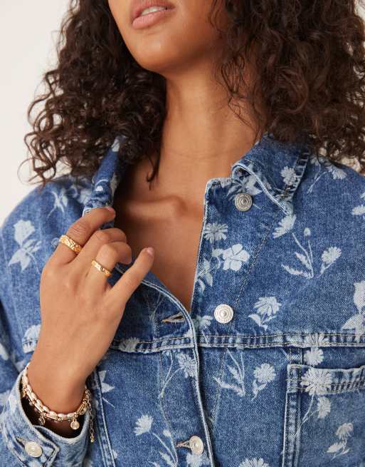 Free People Opal Swim denim jacket in mid wash blue, 2 of 4