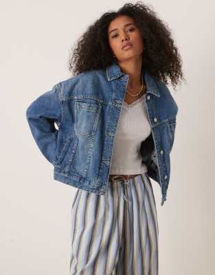 Free People - Opal Swing - Jeansjacke in Cowboy Romance-Blau