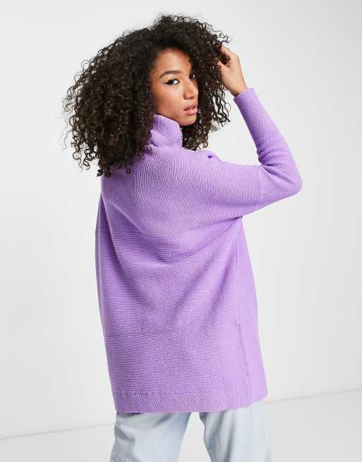Free People Ottoman slouchy tunic jumper in lilac, 2 of 4