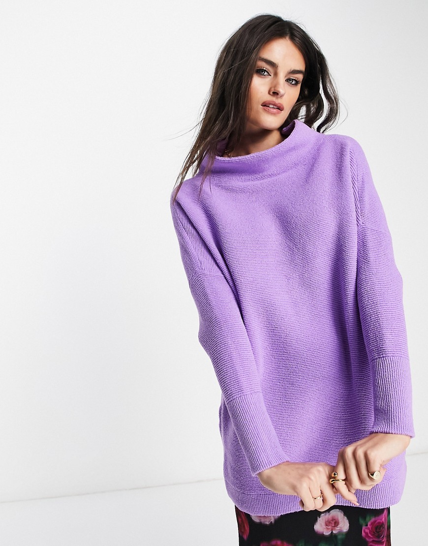 Free People Ottoman slouchy tunic sweater in grape-Purple