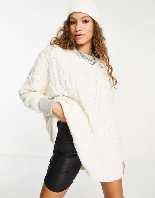 Free People oversized jumper in white