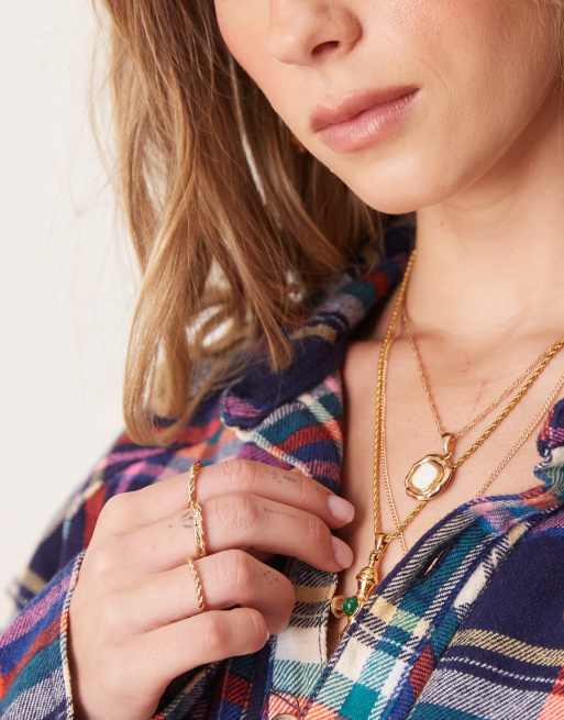Free People oversized plaid shirt in multi, 3 of 4
