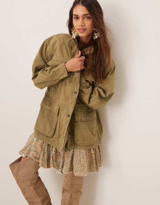 Free top People Green Parka