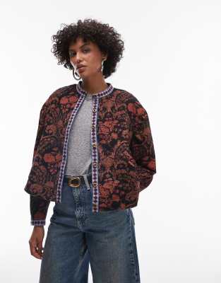 Free People paisley print oversized sweater jacket in multi