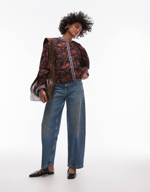 Free People paisley print oversized sweater jacket in multi