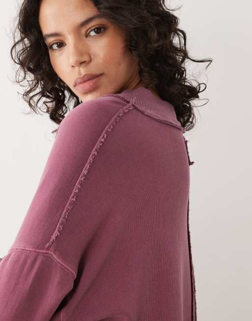 Free People – Palm Springs – Pullover in Zwetschgen-Lila mit Stehkragen, 2 von 4