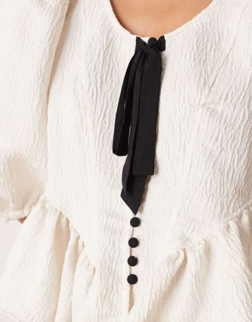 Free People Pamela bow top in ivory, 3 of 4