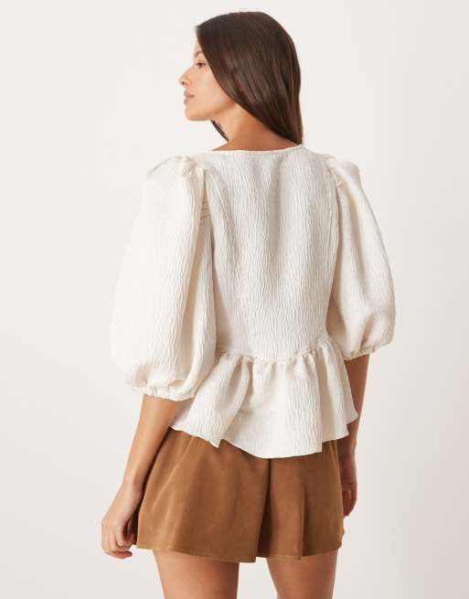 Free People Pamela bow top in ivory, 4 of 4