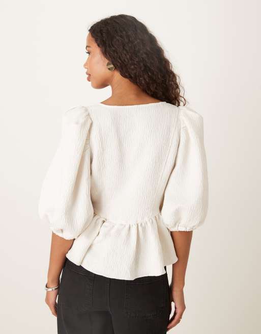 Free People – Pamela – Oberteil in Elfenbein mit Schleife, 4 von 4