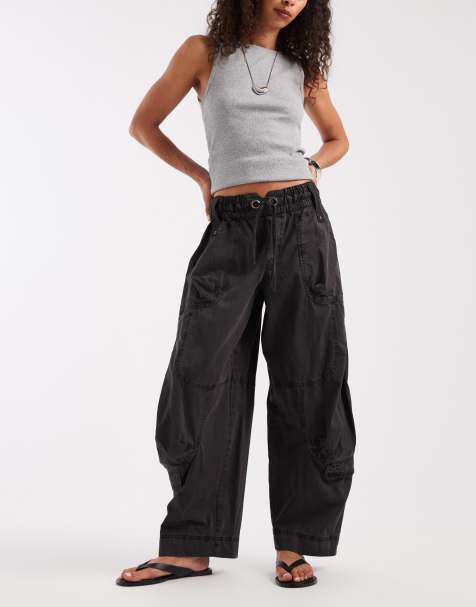 Free People pantalon parachute noir sable - view 1