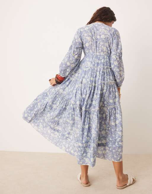 off the shoulder dress light blue Petal and Pup Women's Wilma Off Shoulder Dress