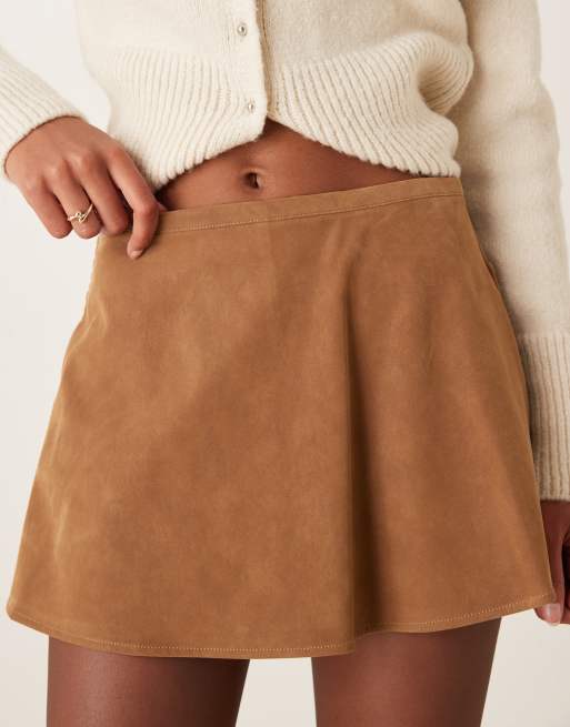 Free People Paradise found faux suede skort in caramel , 2 of 5
