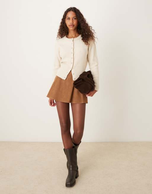 Free People – Paradise Found – Ljusbrun skort i mockaimitation , 3 av 5
