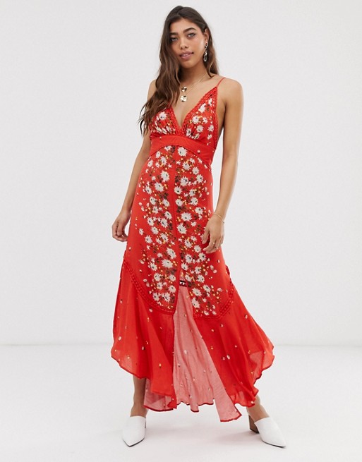 Free People Paradise maxi dress in red