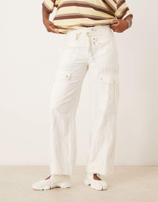 Free People Park Ave pants in ivory, 4 of 5