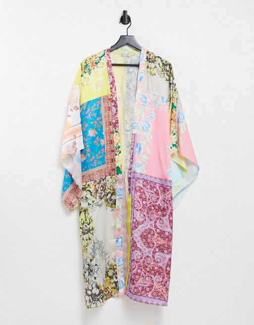 Free People patched with love sheer kimono in patchwork