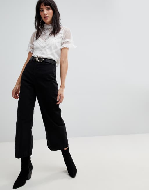 Free People Patti wide leg cropped trousers