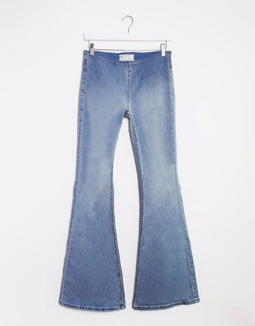 Free People - Penny - Flared jeans zonder sluiting-Blauw