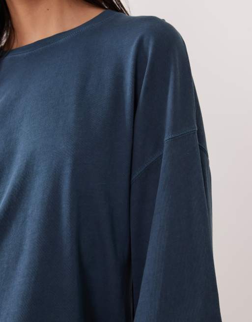 Free People - Perfect - Oversized T-shirt in marineblauw, 3 van 4