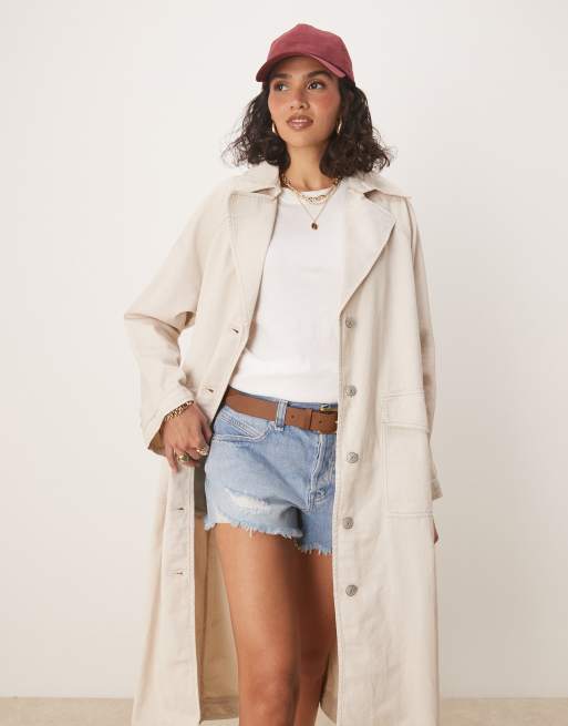 Free People perry washed trench coat in french oak